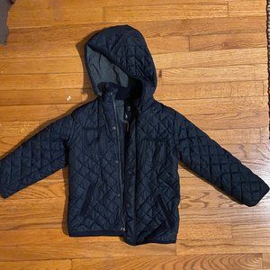 Boys navy quilted navy coat Size 7 -brand M&C.